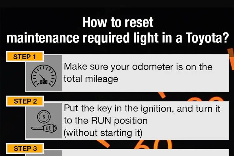 How to reset maintenance required light in a Toyota