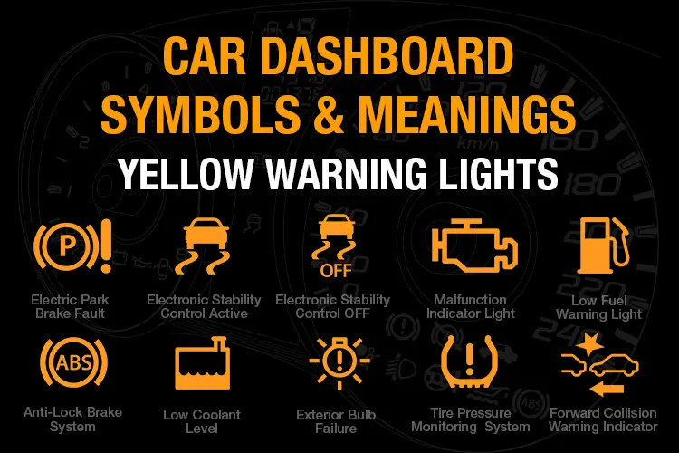 Yellow Car Dashboard Symbols and Meanings