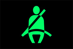 Rear Seat Belt Fastened Indicator Light