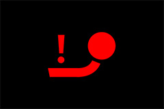 Trailer tow hitch warning lamp