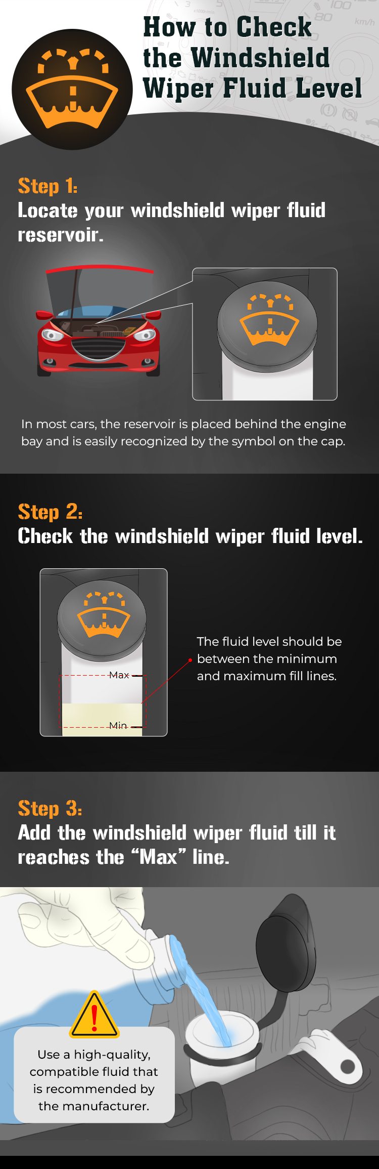 how to check the windshield wiper fluid level