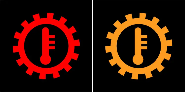 transmission light having gearbox and a thermometer symbol