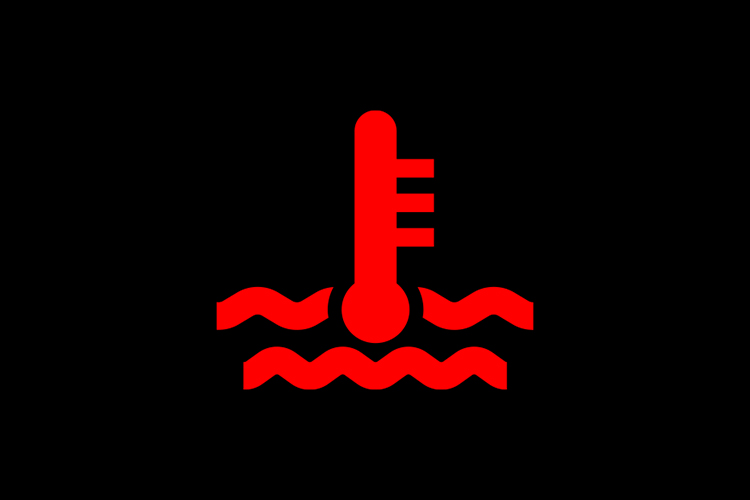 high engine temperature warning light (red)