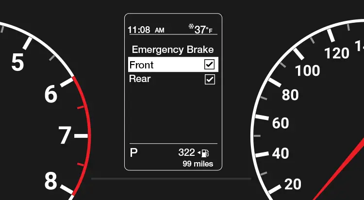 how to turn the forward emergency braking system on or off