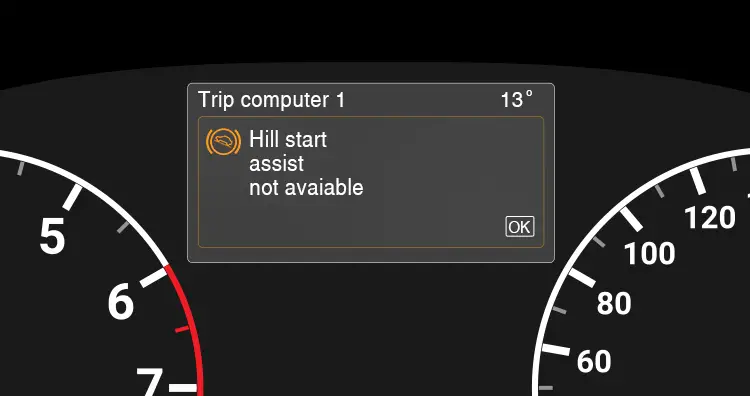 hill start assist not available message on ford