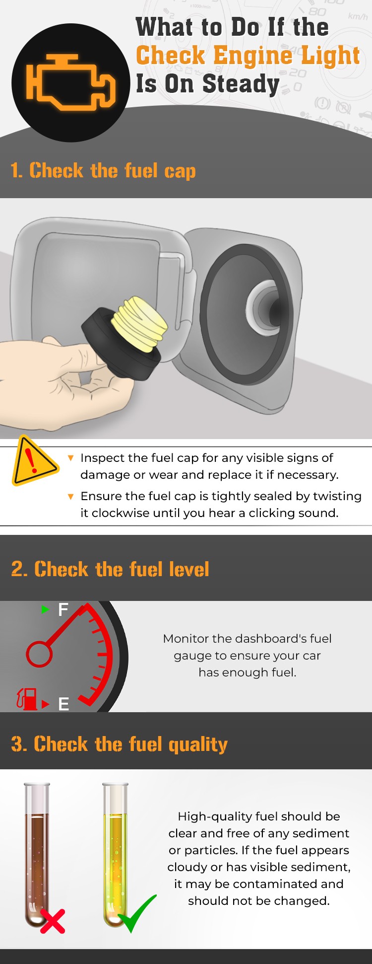 what to do if the check engine light is on steady