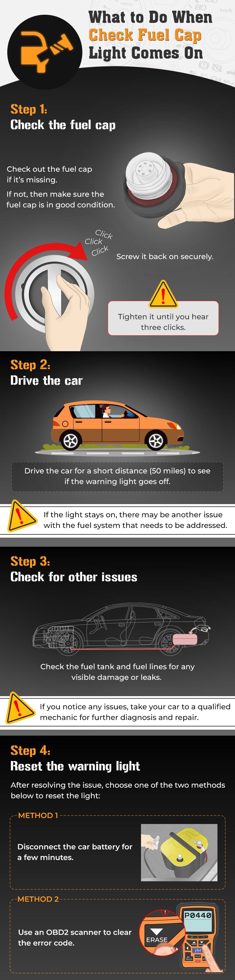 What to Do When the Check Fuel Cap Warning Light Comes On