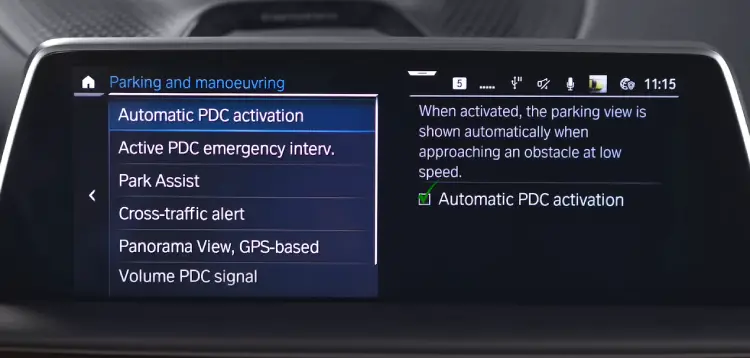 auto pdc activation bmw