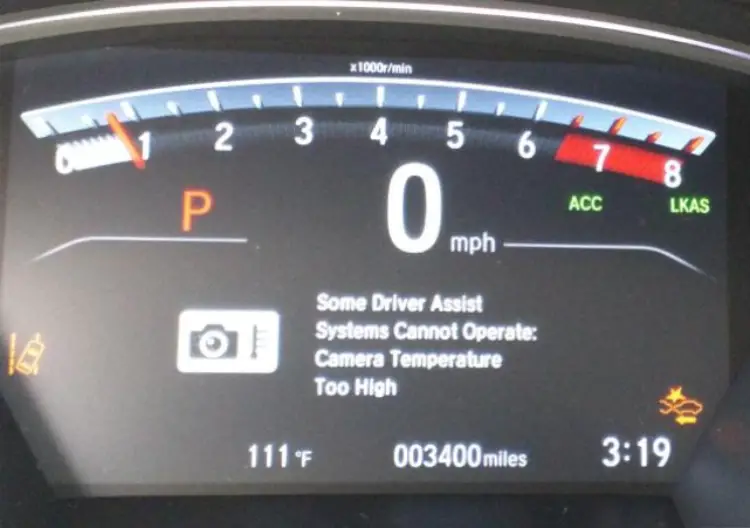 Some Driver Assist Systems Cannot Operate: Camera Temperature Too High