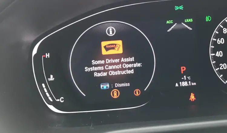 Some Driver Assist Systems Cannot Operate: Radar Obstructed