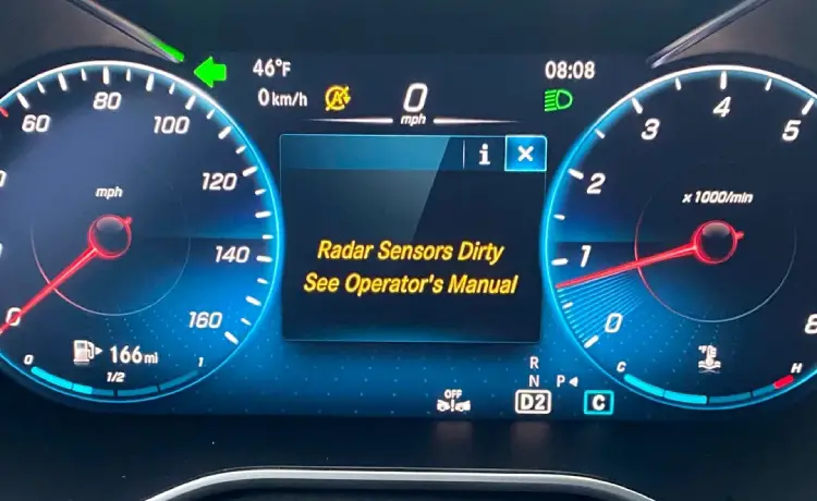 radar sensors dirty on Mercedes