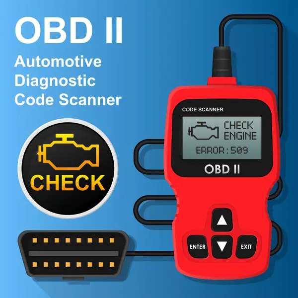 De ODB2-scan-tool kan worden gebruikt om de diagnose P0014 code