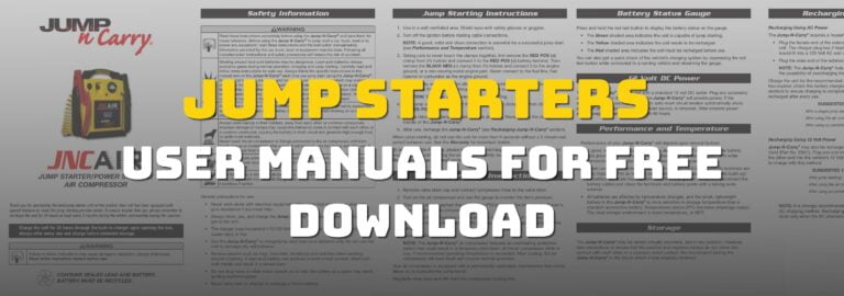 Here's where you can get free download of the user manuals for jump starters