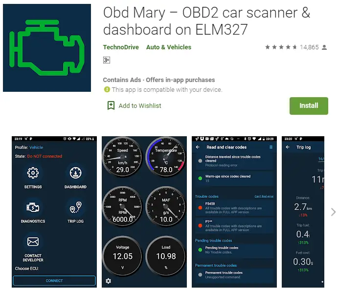 OBD Mary OBD2 app is an ideal choice for everyday drivers who want to get the best performance from their vehicles.