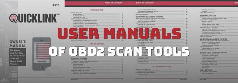 Here's where you can get the user manuals of popular OBD2 scanners