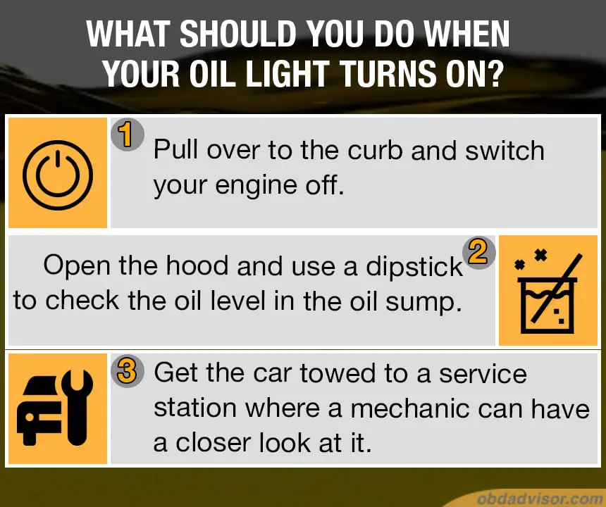 Here is what you should do to deal with a turning-on oil light