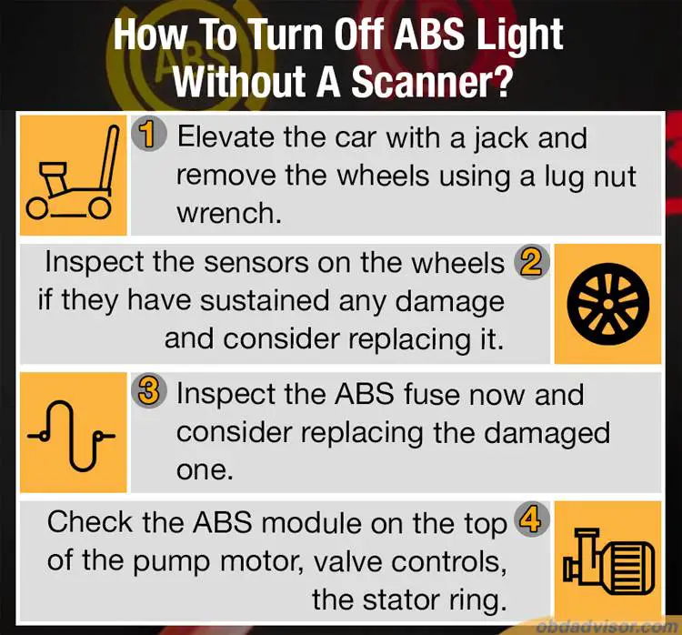 When the ABS light comes on, you can try to turn it off manually with these three steps.