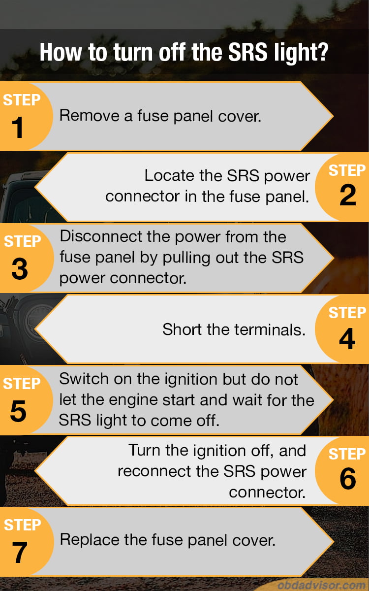 how to turn off the SRS light