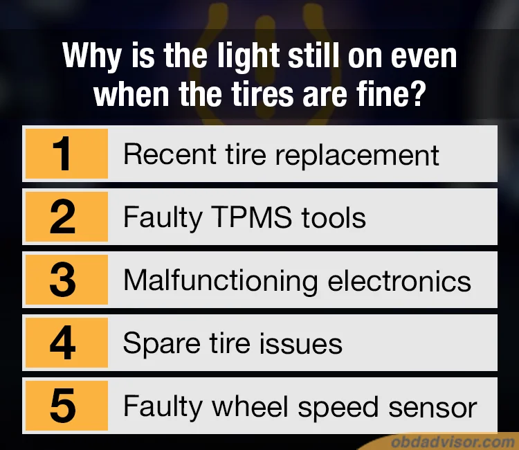 tires are fine but light is still on