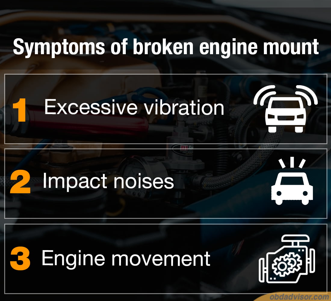 symptoms of broken engine mount