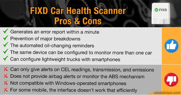 The pros and cons of FIXD car health scanner