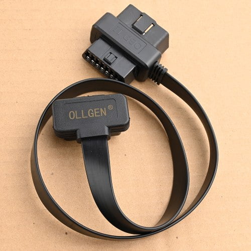 This Ollgen 2-in-1 OBD2 extension cable has conveniently right angle connector.