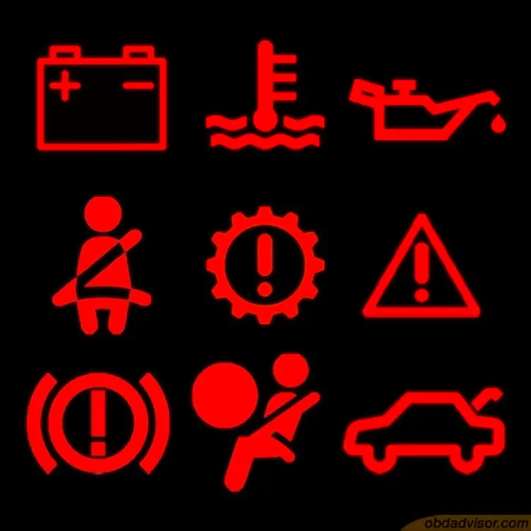 Toyota red warning lights