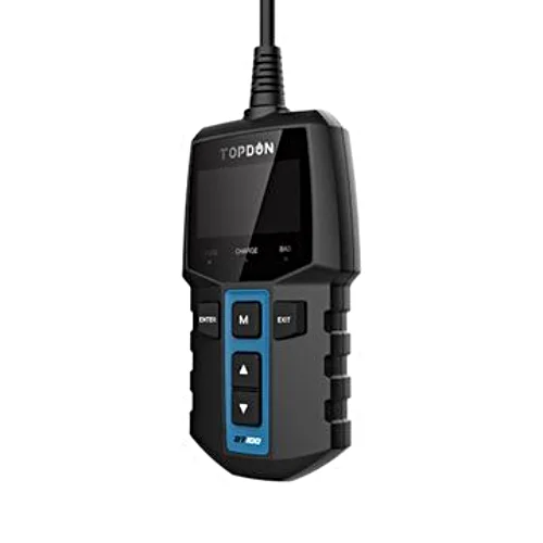 TOPDON BT100 is an affordable professional battery tester that tells the state of health, state of charge, voltage, current, rating, among other testable battery parameters.