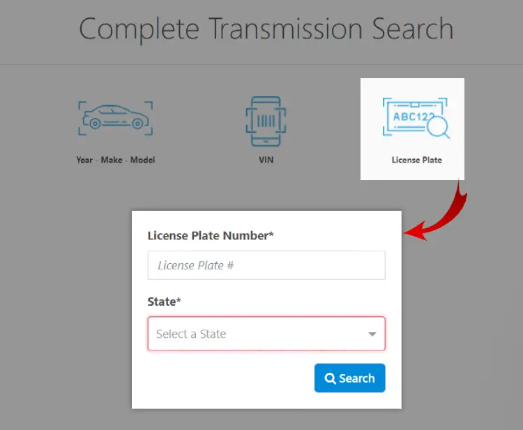 identify your transmission by license plate tool