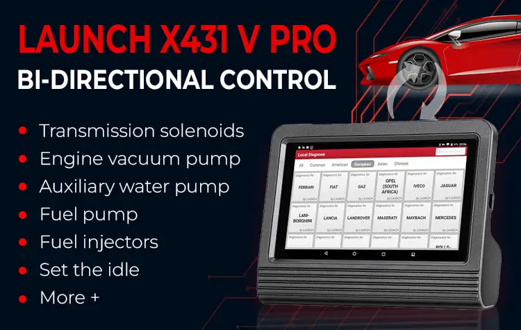 Launch X431 V's bidirectional control