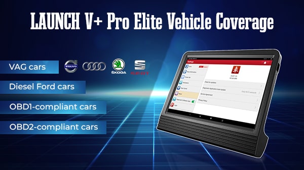 LAUNCH V+ Pro Elite can work on OBD2 & OBD1 vehicles. 