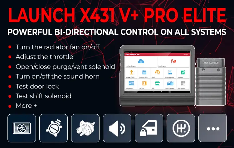 Launch X431 V+'S bidirectional controls