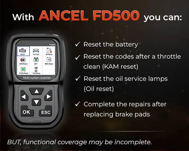 ancel fd500's reset functions