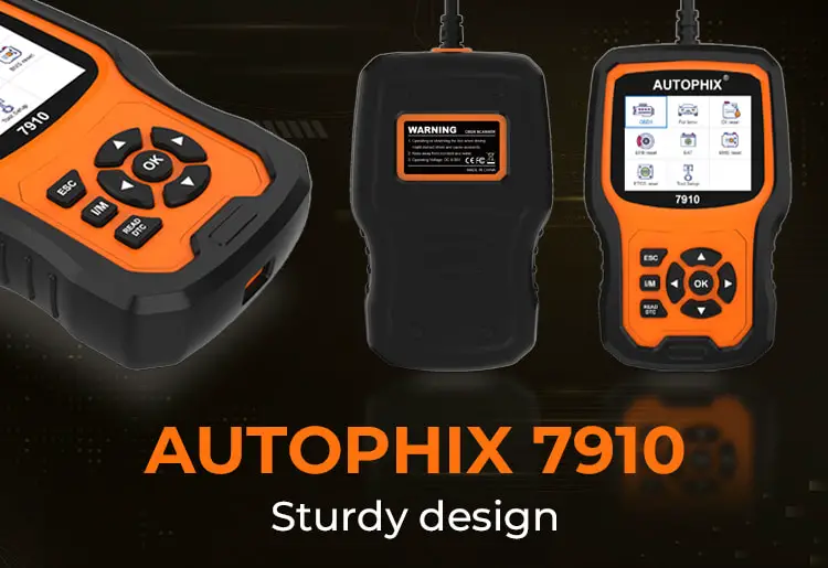 Autophix 7910 is coverd with a rubber coating. 