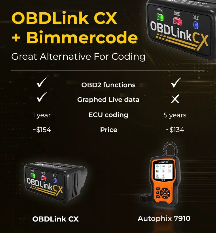 Autophix 7910 vs OBDLink CX & Bimmercode: Which is better for your BMW/