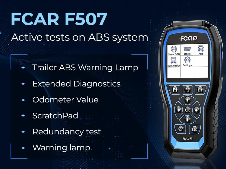 FCAR F507 active tests on ABS system