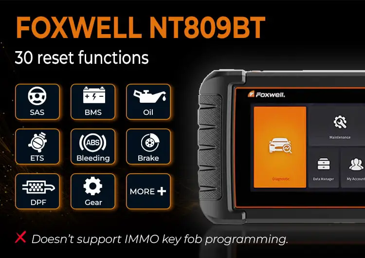 FOXWELL NT809BT reset functions